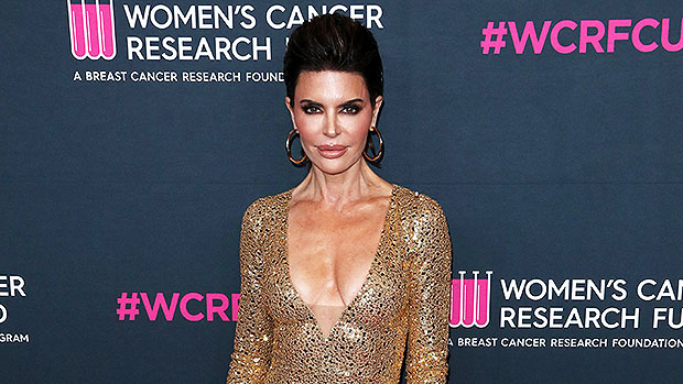 Lisa Rinna Dazzles In Plunging Gold Gown ss ftr