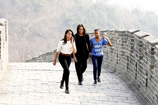 Michelle, Sasha, and Malia Obama