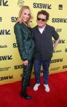 Michael J. Fox, right, and Tracy Pollan arrive for the world premiere of "Still: A Michael J. Fox Movie" at the Paramount Theatre during the South by Southwest Film & TV Festival, in Austin, Texas
2023 SXSW - "Still: A Michael J. Fox Movie", Austin, United States - 14 Mar 2023