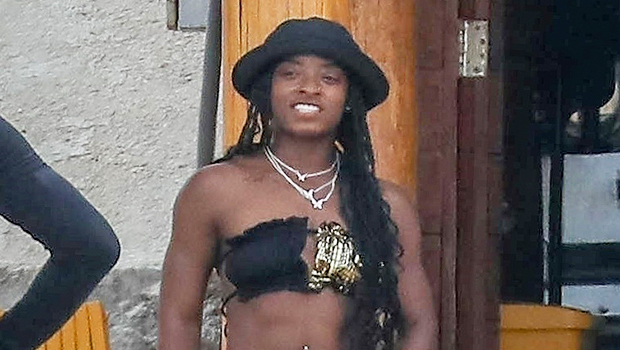 Simone Biles Rocks Sexy Cutout Swimsuit By The Pool In Belize: Photo
