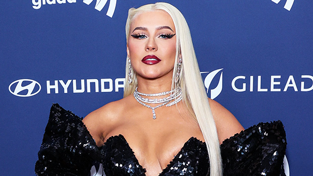 Christina Aguilera Stuns In Plunging Sequined Dress At GLAAD Media Awards: Photos