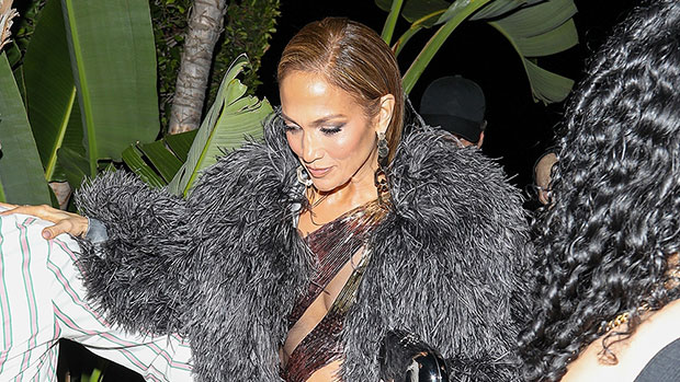 Jennifer Lopez In High Split Dress For Jennifer Lopezs JLo X Revolve Party Pics The Fashion