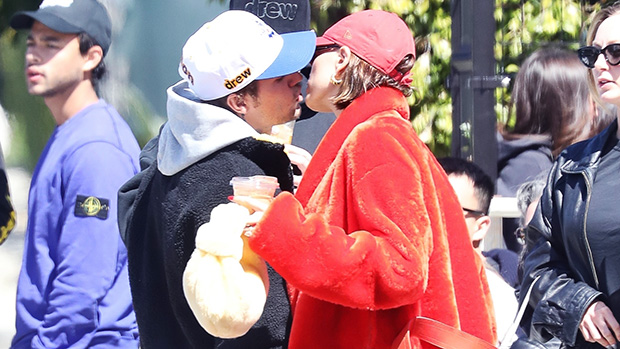 Justin & Hailey Bieber Kiss On Brunch Date After She Reaches Out To His Ex Selena Gomez: Photos