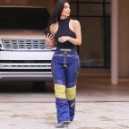 EXCLUSIVE: Kim Kardashian takes a call outside her offices at Calabasas, California