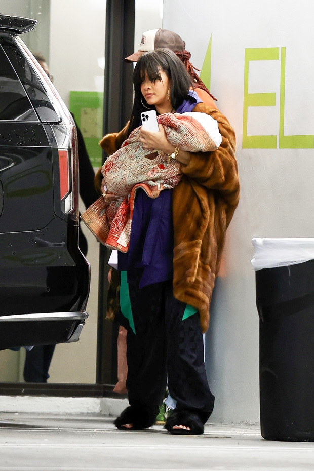 Rihanna Returns to Work with Baby Diaper Bag in L.A.