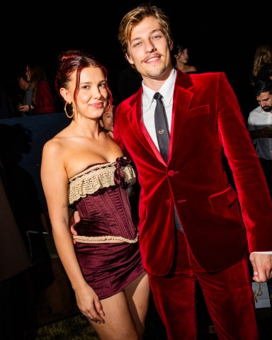 HOLLYWOOD, CALIFORNIA - NOVEMBER 06: (L-R) Millie Bobby Brown and Jake Bongiovi attend Netflix's "Stranger Things" Season 5 World Premiere at TCL Chinese 6 Theatres on November 06, 2025 in Hollywood, California. (Photo by Roger Kisby/Getty Images for Netflix)