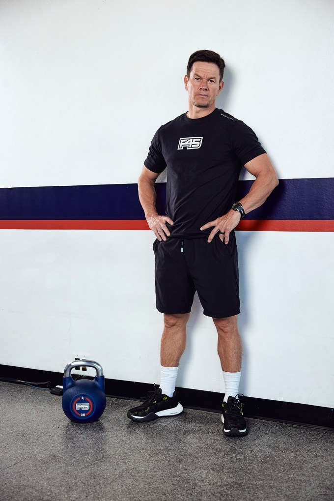 Mark Wahlberg Reviewing Workouts at F45 for Wahlberg Week
