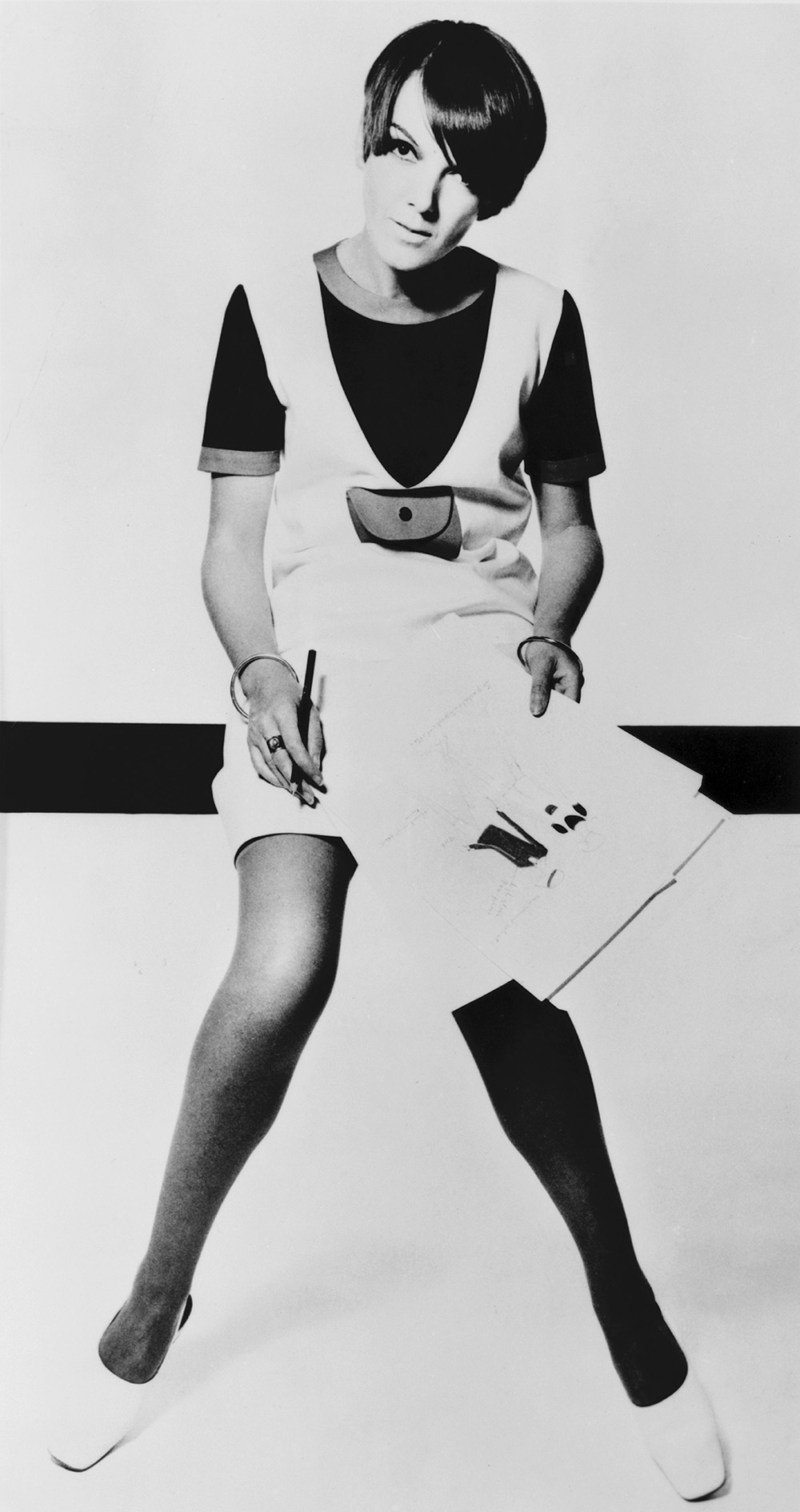 Mary Quant, British mod fashion designer. 1967.