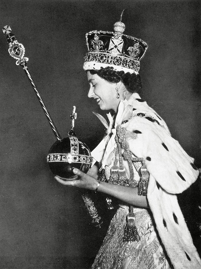 Queen Elizabeth Smiles At Her Coronation