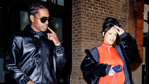 Pregnant Rihanna Goes Makeup-Free As A$AP Rocky Carries Their Son