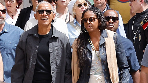 Barack & Michelle Obama Hold Hands Out With Steven Spielberg In Spain: Photos