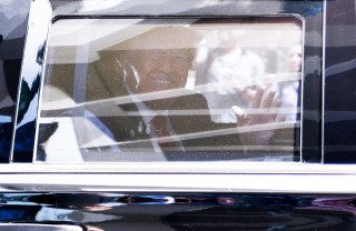 Former US President Donald Trump waves as he departs the Wilkie D. Ferguson United States Courthouse in his motorcade after appearing before a judge to plead not guilty to federal charges in Miami, Florida, USA, 13 June 2023. Trump is facing multiple federal charges stemming from an US Justice Department investigation lead by Special Counsel Jack Smith related to Trump's alleged mishandling of classified national security documents.
Former US President Donald Trump surrenders at US Federal Courthouse in Miami, USA - 13 Jun 2023