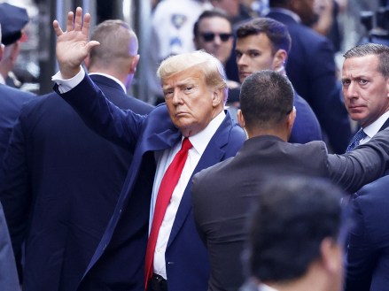 Former President Donald Trump arrives at New York Criminal Court at 100 Centre Street for his arraignment after a grand jury indictment in New York City on Tuesday, April 4, 2023. Donald Trump was indicted Thursday by a Manhattan grand jury on more than 30 counts related to business fraud. Manhattan District Attorney Alvin Bragg has been investigating the former president in connection with his alleged role in a hush money payment scheme and cover-up involving adult film star Stormy Daniels.
Grand Jury Indictment of Former President Donald Trump, New York, United States - 04 Apr 2023