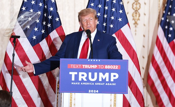 Former President Donald Trump Talks To The Media at Mar-a-Lago Palm Beach, Florida, United States – 04 Apr 2023