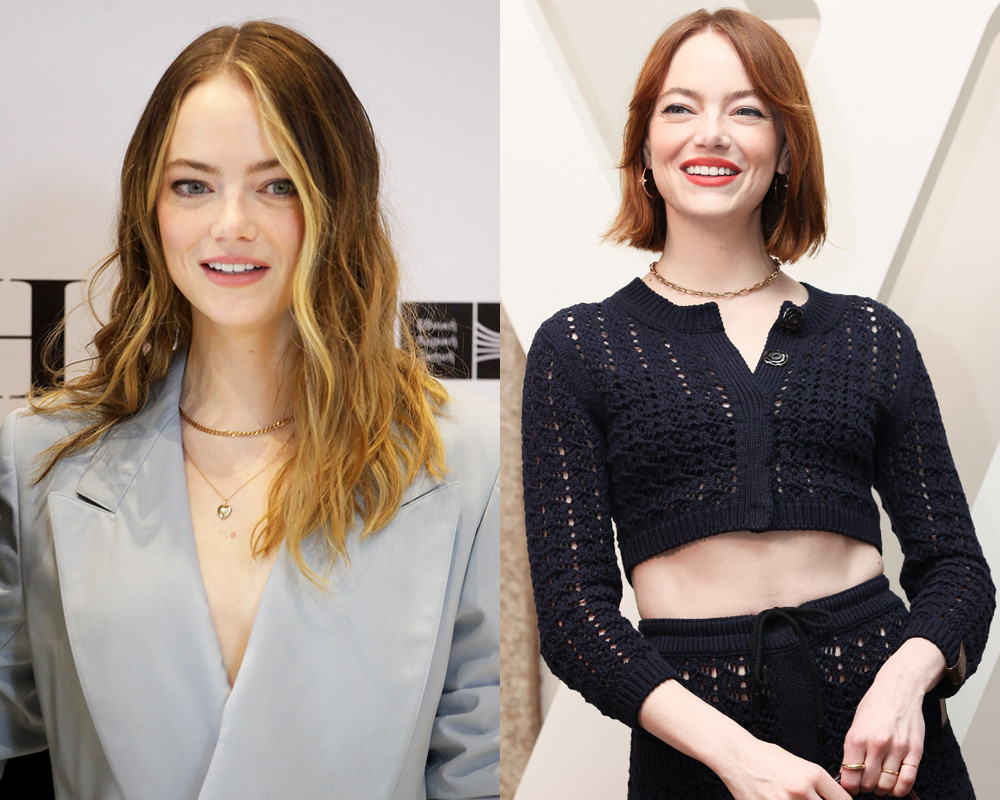Emma Stone, 29, looks classy in Louis Vuitton low-cut white blazer and  stark black trousers