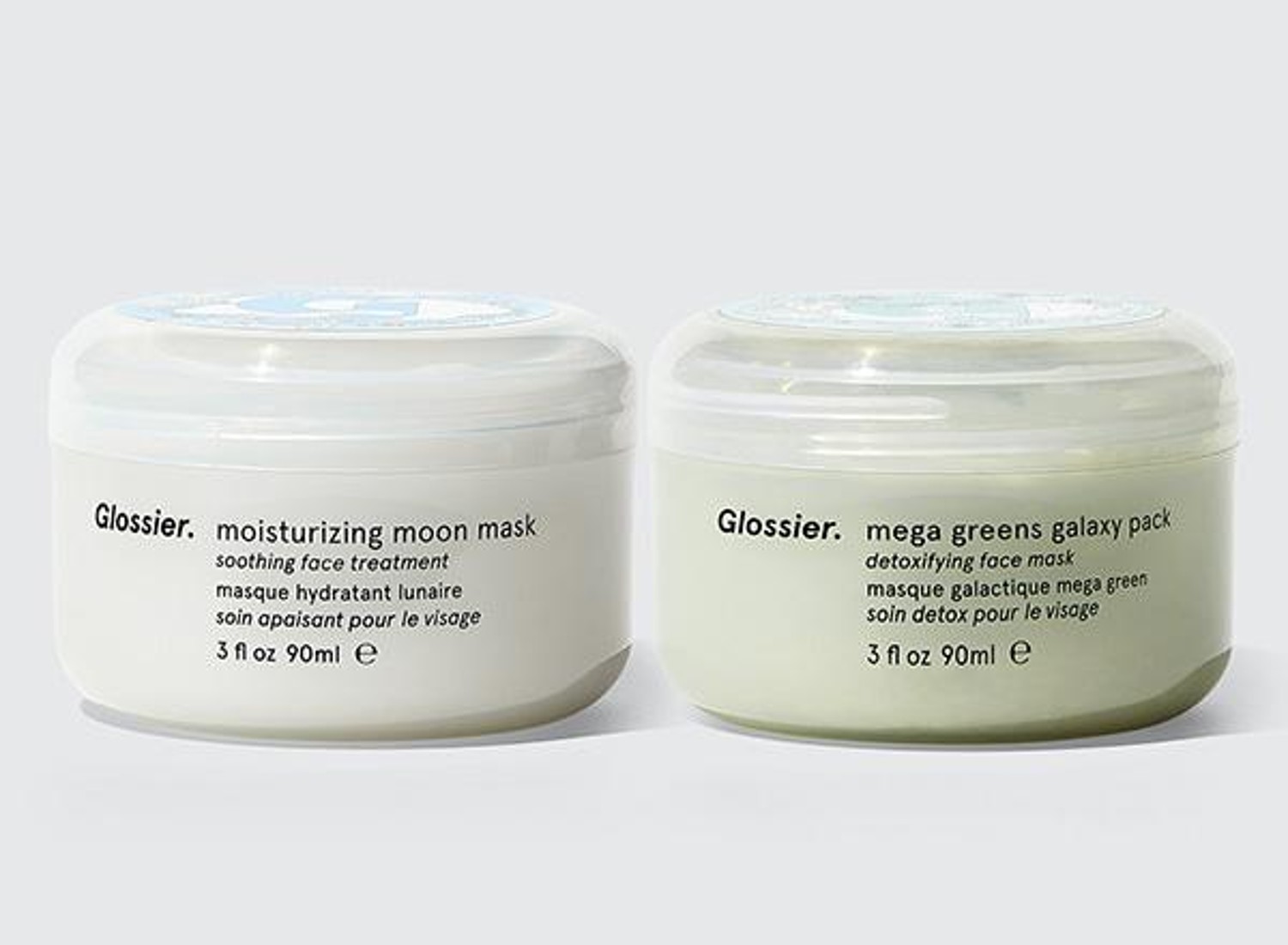 Duo of glossier masks