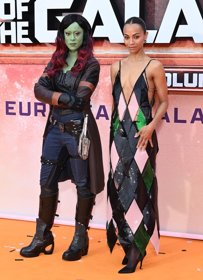 Zoe Saldana with Gamora