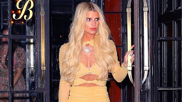 Jessica Simpson is all laced up in edgy leather pants