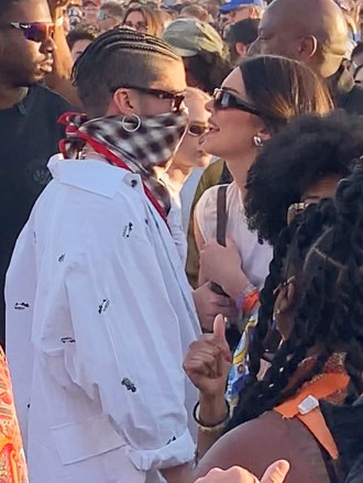 Indio, CA  - *EXCLUSIVE*  - Kendall Jenner and Bad Bunny show some PDA at the Coachella Music Festival in Indio, CA

Pictured: Kendall Jenner, Bad Bunny

BACKGRID USA 16 APRIL 2023 

USA: +1 310 798 9111 / usasales@backgrid.com

UK: +44 208 344 2007 / uksales@backgrid.com

*UK Clients - Pictures Containing Children
Please Pixelate Face Prior To Publication*