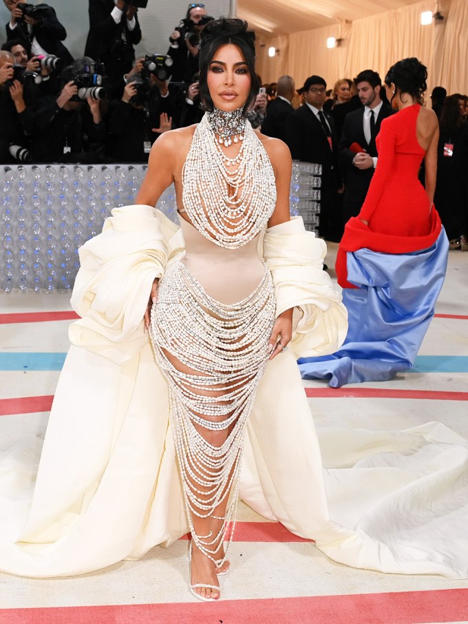 Kim Kardashian Dripping in Pearls