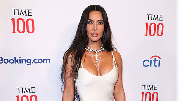 Kim Kardashian Wears a Low-Cut White Dress to Time 100 Gala