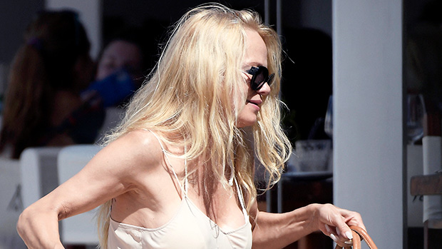 Pamela Anderson, 55, Slays In Ivory Slip Dress On St. Barts Vacation With Mystery Man After Documentary: Photos