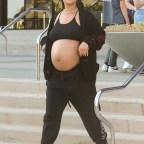 *EXCLUSIVE* Rihanna leaves Pacific Design Center with her large baby bump