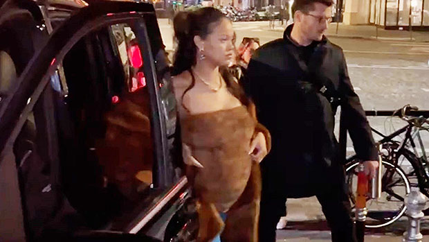Schwangere Rihanna zeigt Babybauch in trägerlosem Top und Jeans für Paris-Ausflug: Bilder