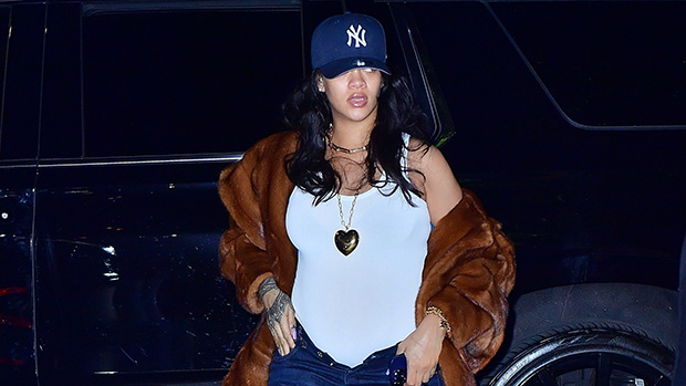 Pregnant Rihanna Rocks Unbuttoned Jeans For Target Run: Photos