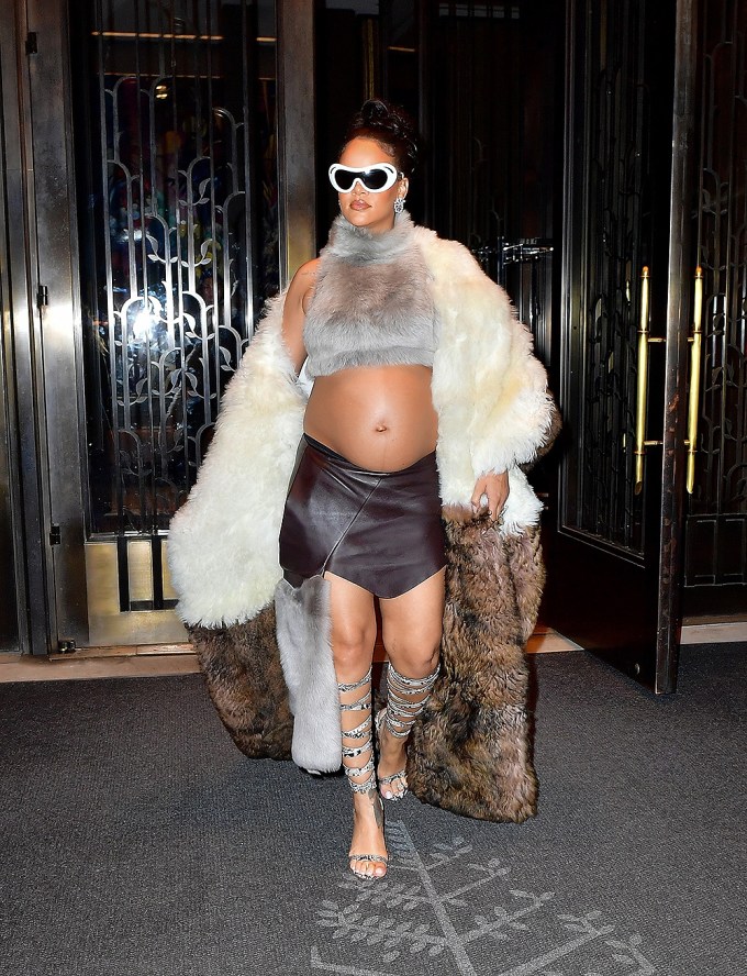 Rihanna Rocks A Furry Crop Top