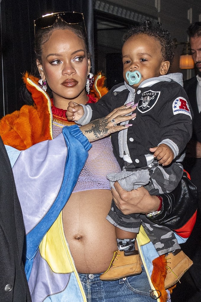 Pregnant Rihanna & Her Son In Paris