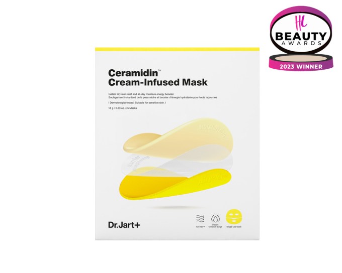 BEST FACE MASK – Dr. Jart Ceramidin Cream-Infused Mask, $15, drjart.com