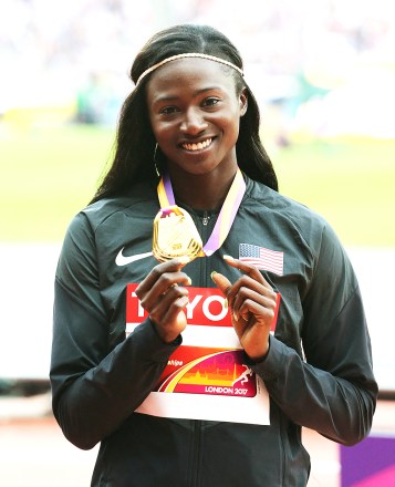 file photo dated 2017 - tori bowie of the usa the winner of the ladies 100m. iaaf london athletics world championship 2017. - american sprinter and long jumper tori bowie, a three-time olympic medalist and a two-time world champion in track and field, has died, according to her agent, at 32 years old. bowie was found dead at home in florida and that the cause of death is not known yet.
olympic gold medalist tori bowie dies aged 32, london, united kingdom - 05 may 2023