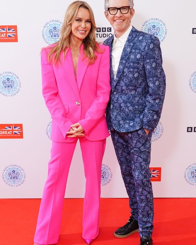 Amanda Holden and Gareth Malone backstage at the Coronation Concert held in the grounds of Windsor Castle, Berkshire, to celebrate the coronation of King Charles III and Queen Camilla. Coronation Concert at Windsor Castle, UK - 07 May 2023