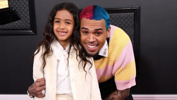 LOS ANGELES, CALIFORNIA - JANUARY 26: Chris Brown and daughter Royalty Brown attend the 62nd Annual GRAMMY Awards at Staples Center on January 26, 2020 in Los Angeles, California. (Photo by Jon Kopaloff/FilmMagic)