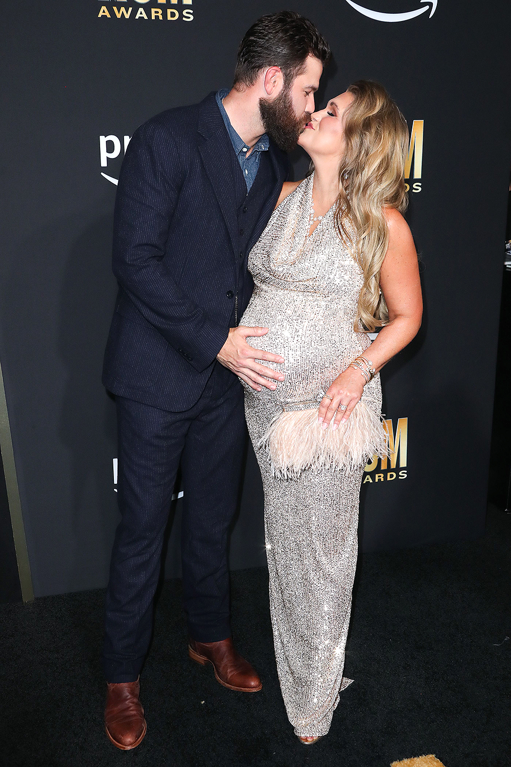 Jordan Davis' Pregnant Wife Kristen Shows Off Bump at 2023 ACM Awards