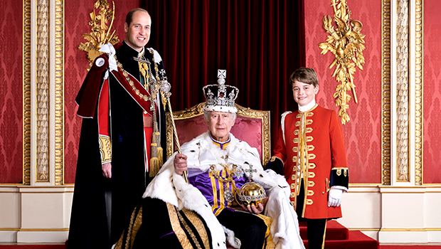 Prince George Steals The Spotlight In New Coronation Portrait With Grandpa King Charles & Dad Prince William