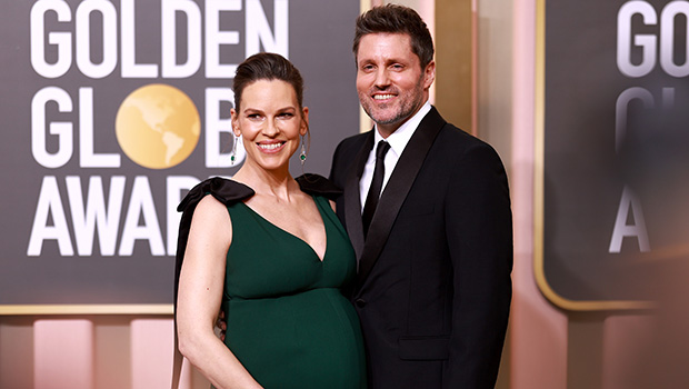 BEVERLY HILLS, CALIFORNIA - JANUARY 10: (L-R) Hilary Swank and Philip Schneider attend the 80th Annual Golden Globe Awards at The Beverly Hilton on January 10, 2023 in Beverly Hills, California. (Photo by Matt Winkelmeyer/FilmMagic)