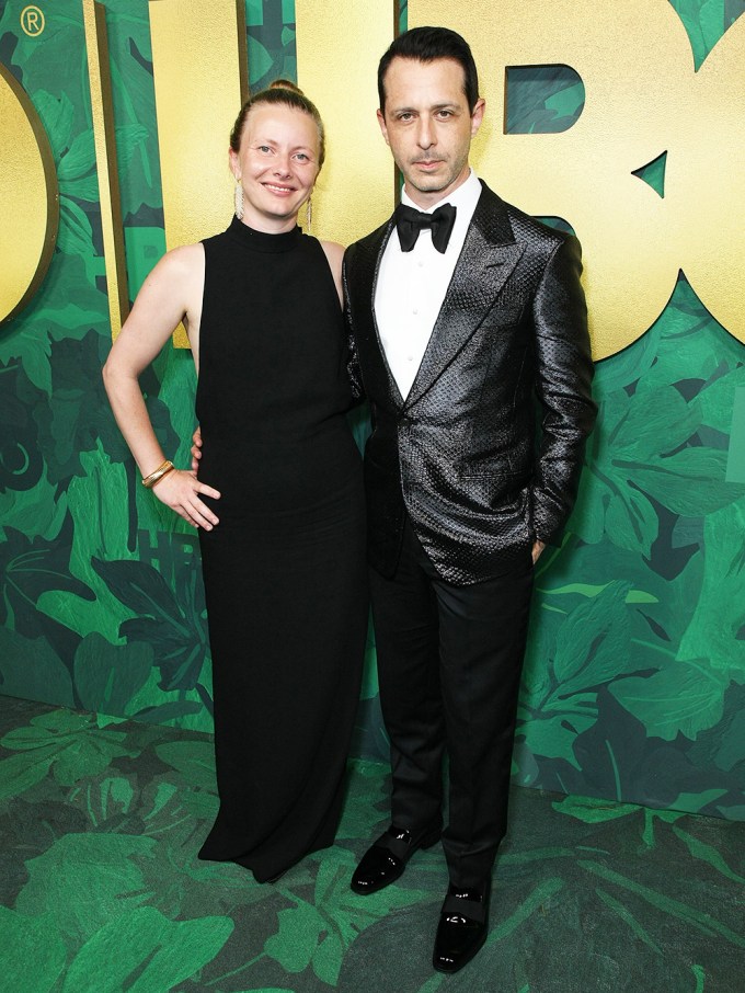 Jeremy Strong and Emma Wall at an Emmys afterparty