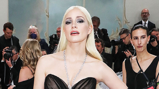 Jessica Chastain Gets Bold With Platinum Blonde Hair & Black Gown At 2023 Met Gala: Photos