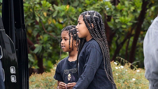 North West, 10, and Brother Saint, 7, twin in black out with dad Kanye in Griffith Park: Pics