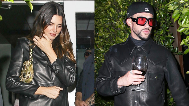 Kendall Jenner and Bad Bunny twin in leather outfits on date night