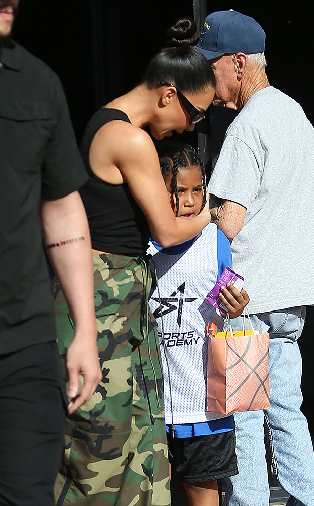 Kim Kardashian's Son Saint Wears Tristan Thompson Jersey at Lakers game