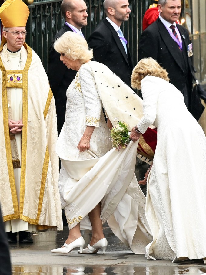 Queen Camilla Arrives At Westminster Abbey