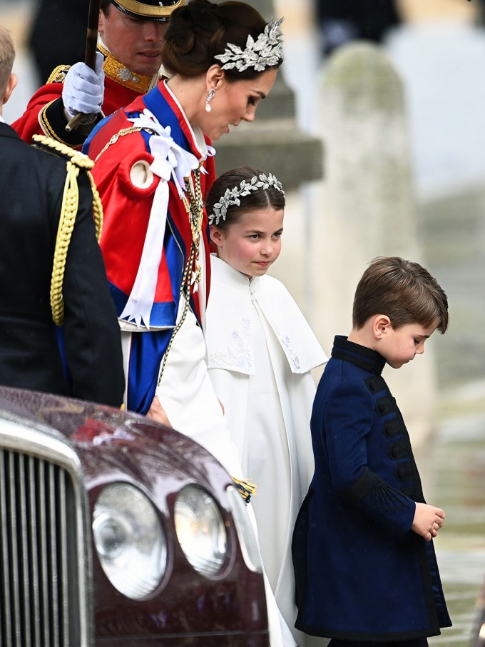 Kate Middleton Walks With Princess Charlotte & Prince Louis