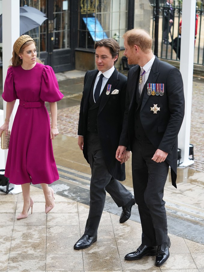 Prince Harry Enters With Princess Beatrice & Her Husband