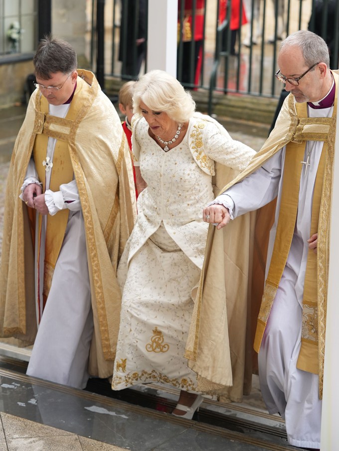 Queen Camilla Is Escorted to the Church