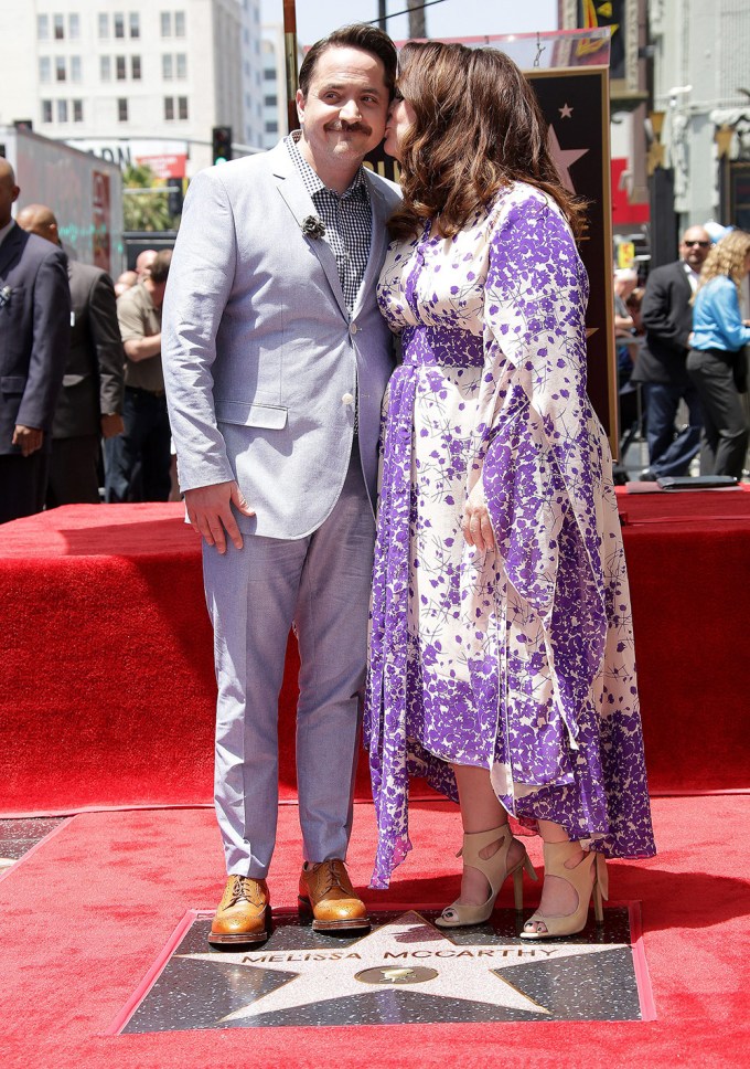 Melissa McCarthy and Ben Falcone at the Hollywood Walk of Fame