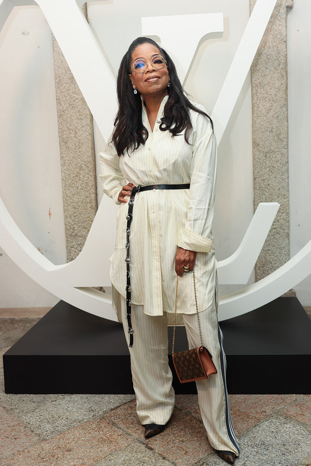 Oprah Winfrey's Belted Dress & Weight Loss: Louis Vuitton Show