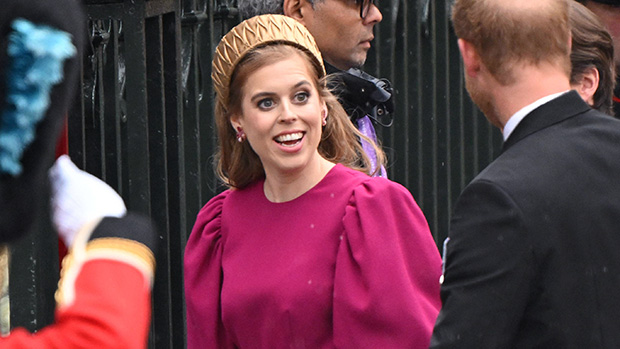 Princess Beatrice Wears Hot Pink Dress To King Charles’ Coronation Alongside Prince Harry